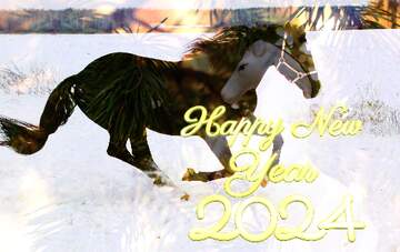 FX №217392 Horse in the snow happy  new year 2022