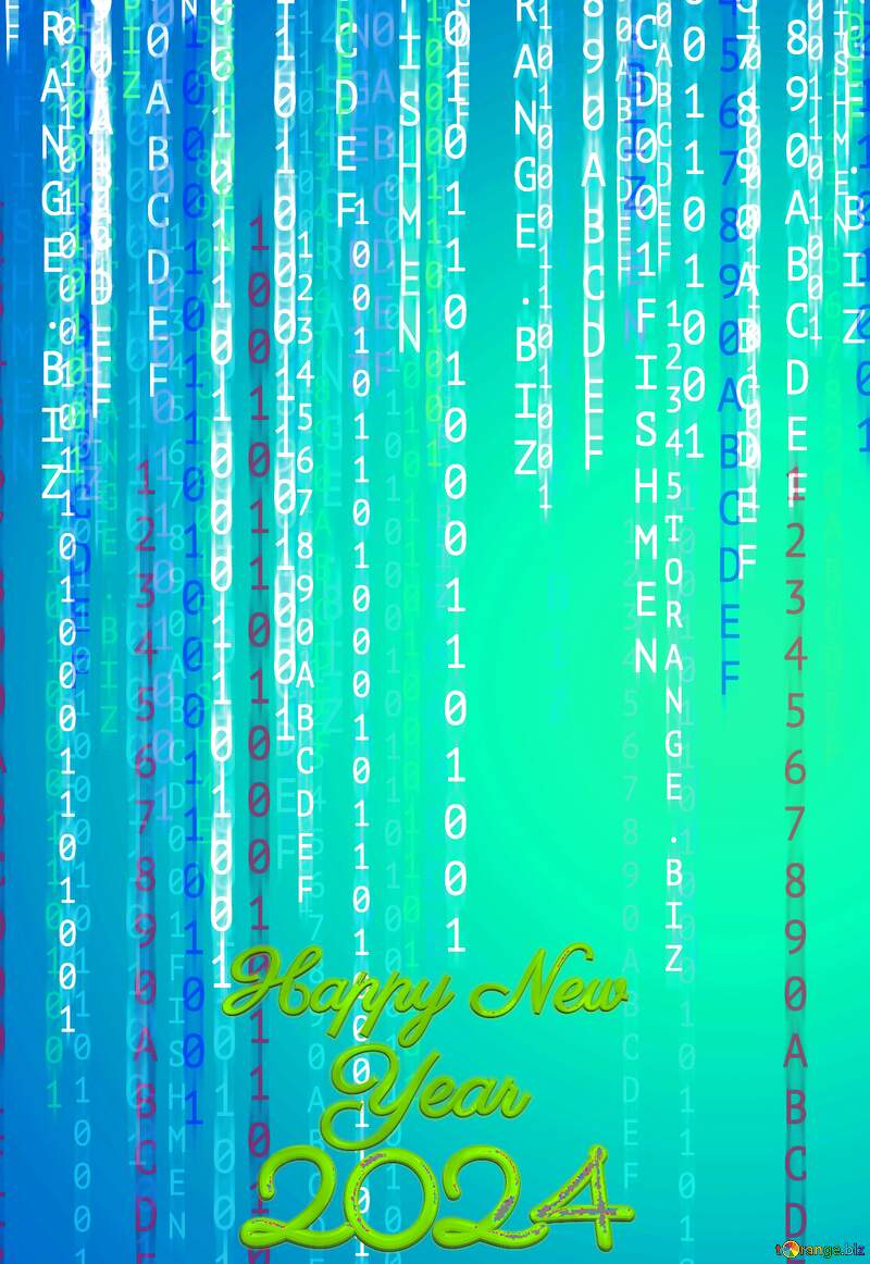 Digital enterprise matrix style background happy new year 2024 №49671