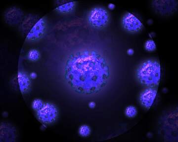 FX №219302 Corona virus Coronavirus dark blue circle background
