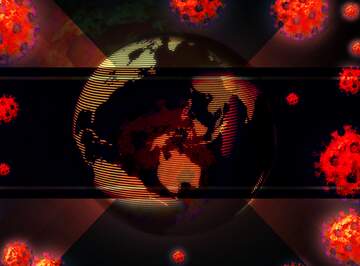 FX №219320 Earth world dander Corona virus Coronavirus dark background
