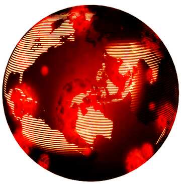 FX №219327 Modern global red danger world earth concept planet symbol technology Covid 19 background