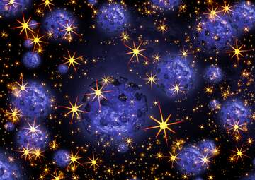 FX №219739 night star twinkling virus blue background