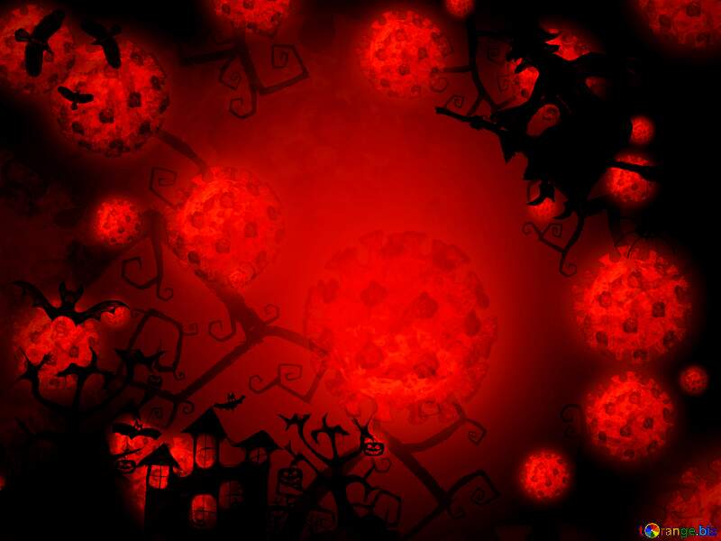 Halloween Red Digital technology background virus background №40580