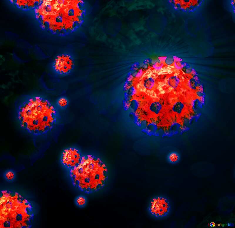 Corona virus Coronavirus dark background blue night №54739