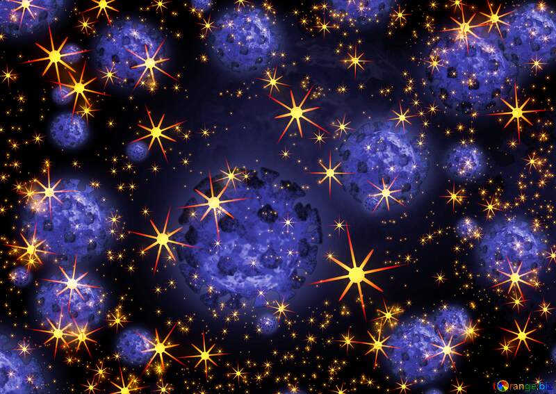 night star twinkling virus blue background №54495