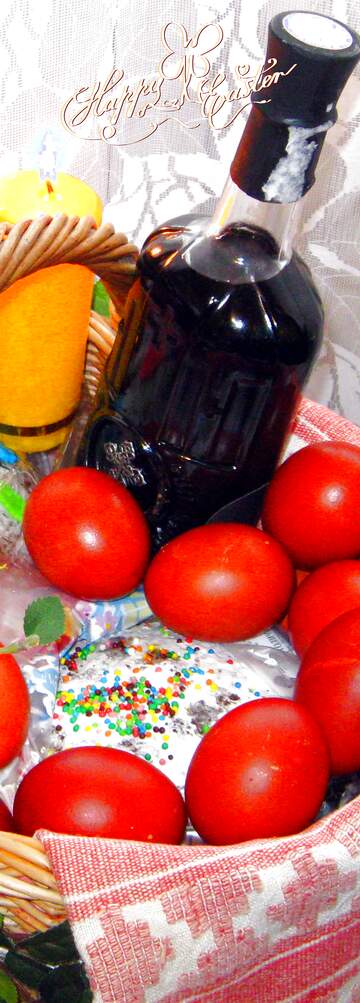 FX №22179 traditional fruit and bottle Easter basket