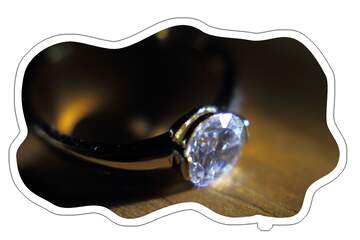 FX №220060 Gold diamond ring cloud Sticker