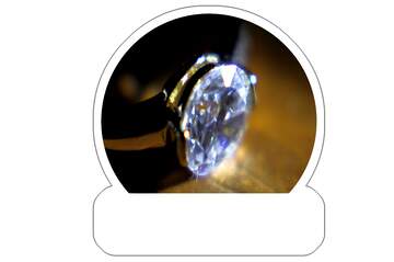 FX №220061 Gold diamond ring Sticker