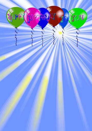 FX №220085 Happy Birthday Air Balloons Rays of sunlight