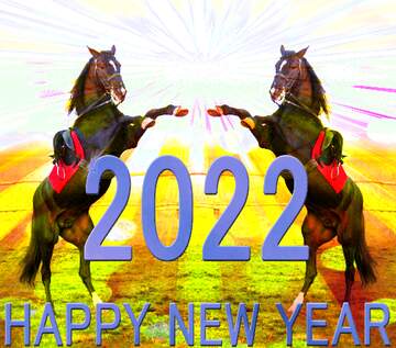 FX №220309 happy new year 2022 Horse