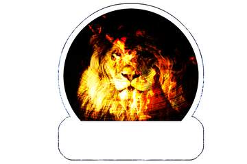 FX №220952 A lion Fire Sticker