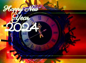 FX №220837 New year watches in a wreath 2024