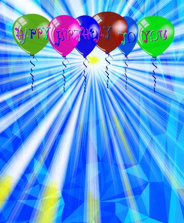 FX №220087 Polygon Happy Birthday Air Balloons sunlight background
