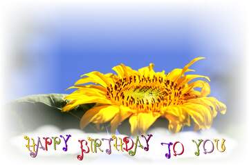 FX №220080 Summer congratulations Happy Birthday with sunflower flower