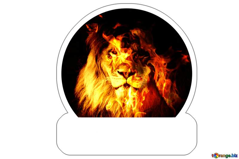 A Fire lion Sticker №44974