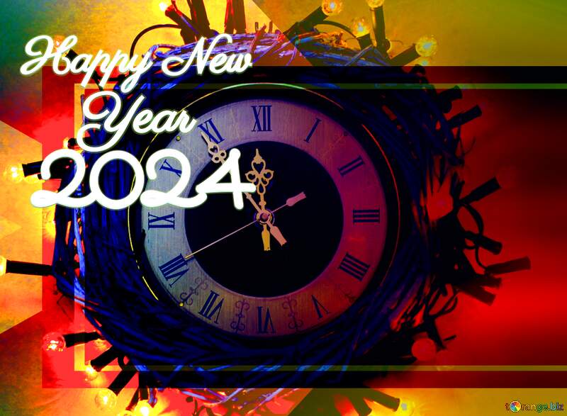 New year watches in a wreath 2024 №48049