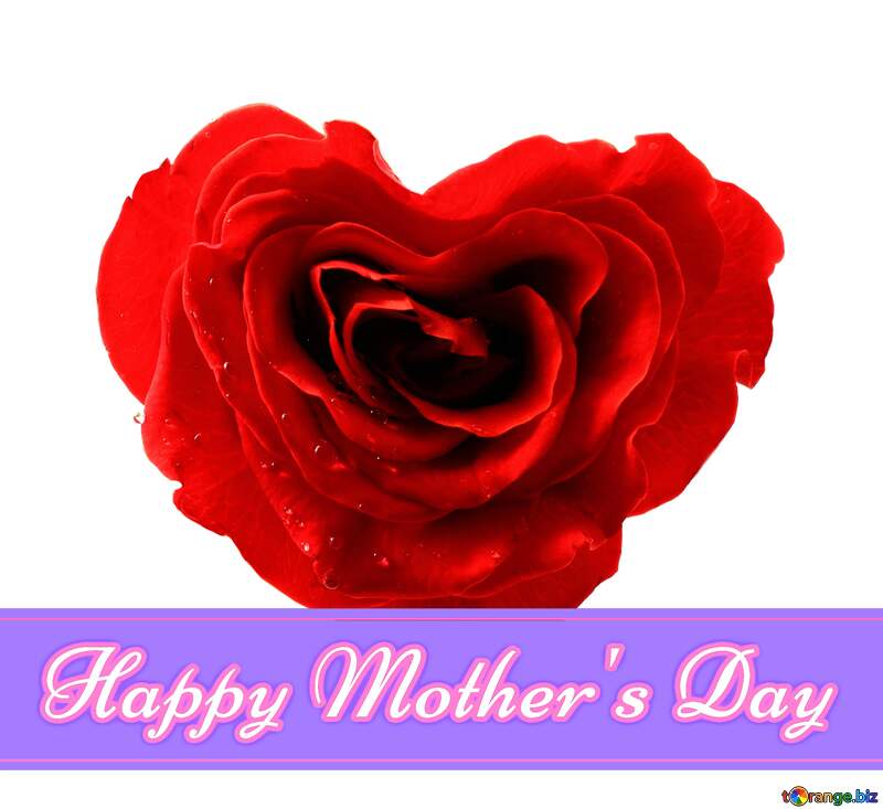 Happy Mothers Day Lettering Rose heart №17029