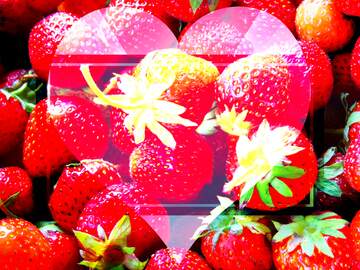 FX №221200 Background Heart shaped frame love  strawberries