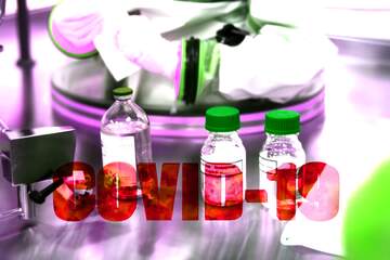 FX №221546 Covid-19 medicine scientist bottles