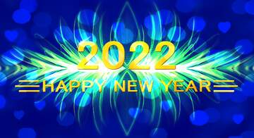 FX №221637 fractal  blue  flower Dark bokeh  background Happy New Year 2022