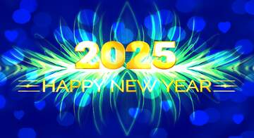 FX №221637 fractal  blue  flower Dark bokeh  background Happy New Year 2025