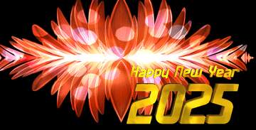 FX №221646 fractal   flower Dark bokeh  background Happy New Year 2025