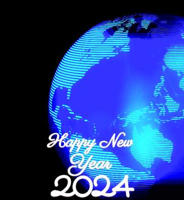 FX №221047 Modern global world earth concept Happy New Year 2024