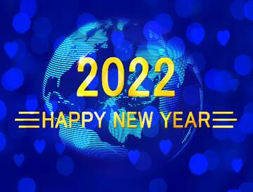 FX №221614 Modern global world earth concept planet symbol happy new year 2022 background