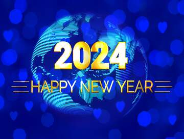 FX №221614 Modern global world earth concept planet symbol happy new year 2024 background