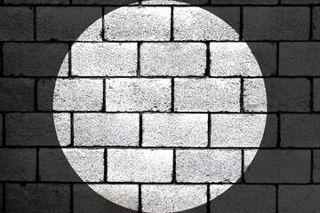 FX №221367 The wall of concrete blocks.texture. Circle shaped frame