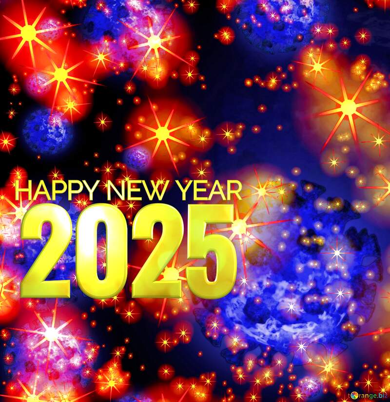 Covid 19 Happy New Year 2025 background №54495