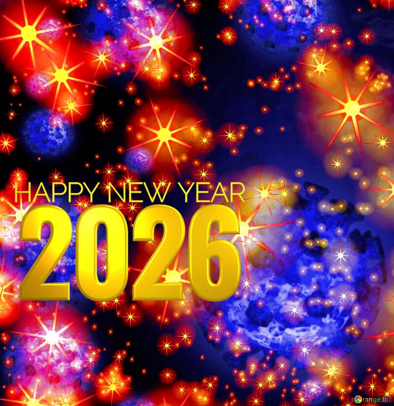 Covid 19 Happy New Year 2026 background №54495