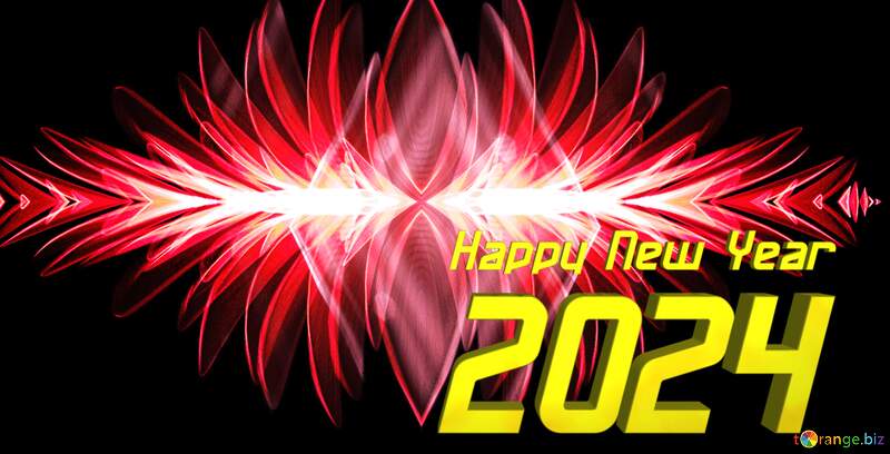 fractal   flower Dark background Happy New Year 2024 №40650