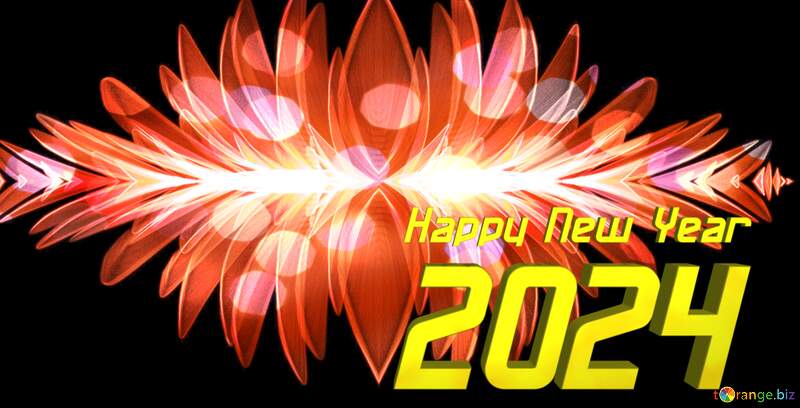 fractal   flower Dark bokeh  background Happy New Year 2024 №40650
