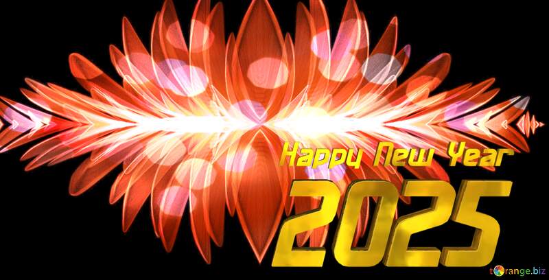 fractal   flower Dark bokeh  background Happy New Year 2025 №40650