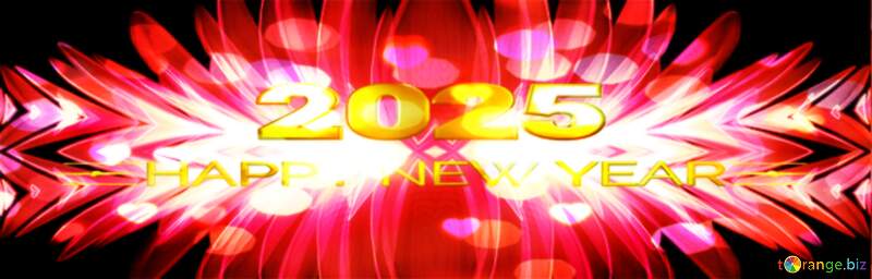 fractal red  flower Dark bokeh  background Happy New Year 2025 №40650