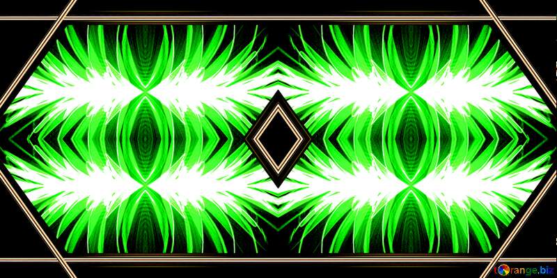 Green fractal  lines pattern №40650