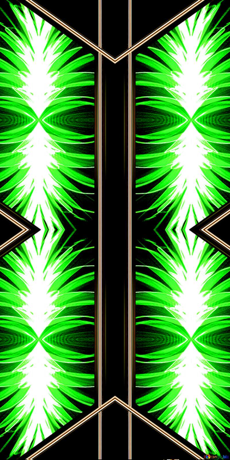 Green fractal  lines pattern frame №40650