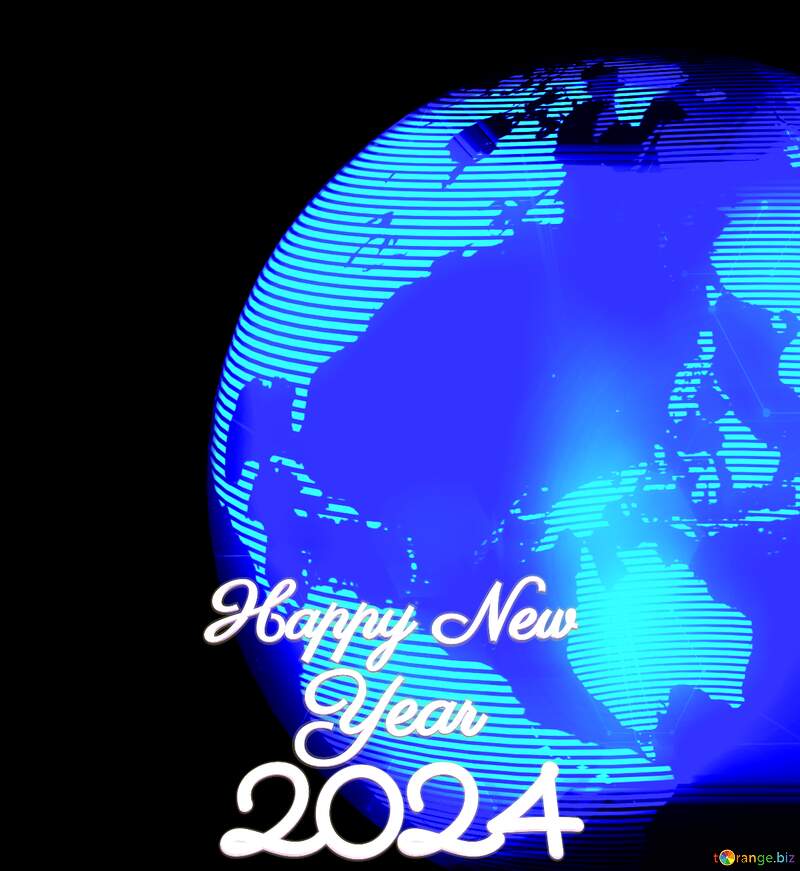 Modern global world earth concept Happy New Year 2022 №54515