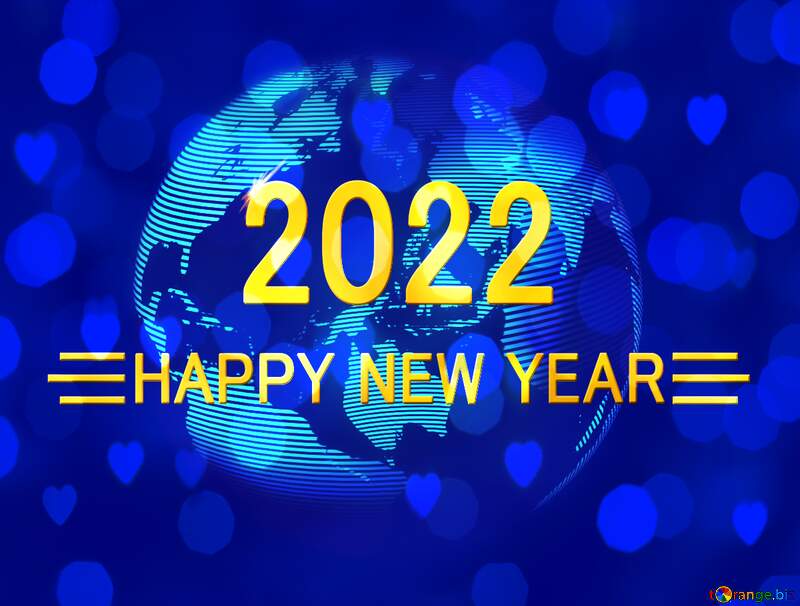Modern global world earth concept planet symbol happy new year 2022 background №54515