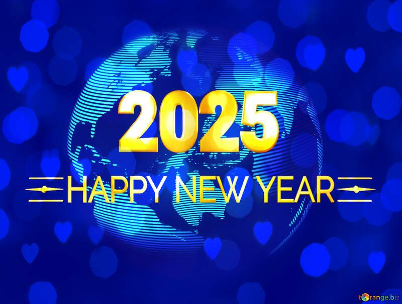 Modern global world earth concept planet symbol happy new year 2025 background №54515