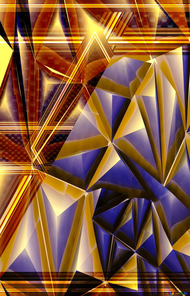 Polygon gold metallic futuristic background Carbon lines geometrical №51585