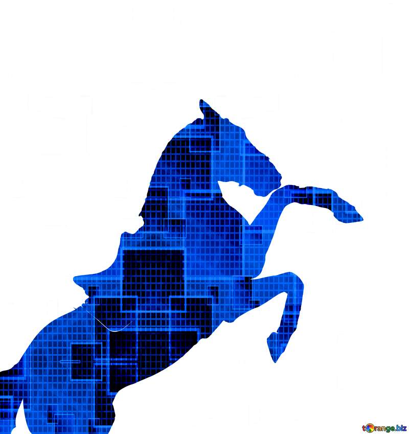 Silhouette of a horse stallion tech Technology background №46154