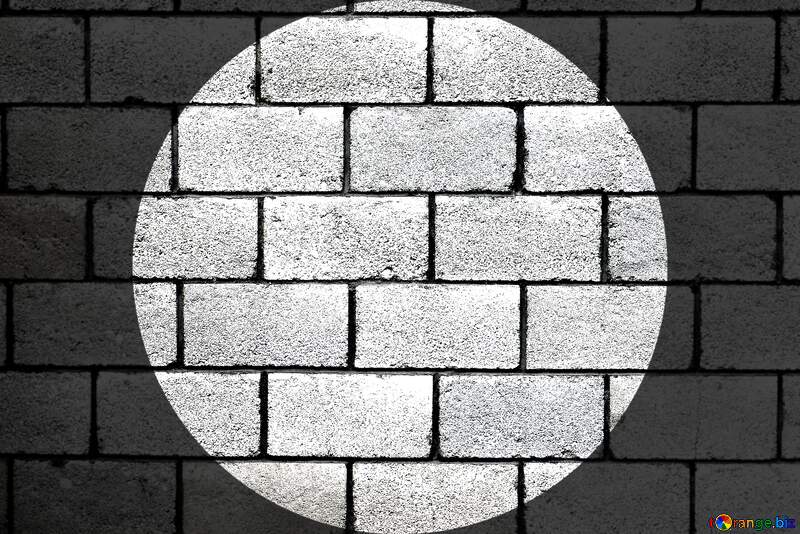 The wall of concrete blocks.texture. Circle shaped frame №5320
