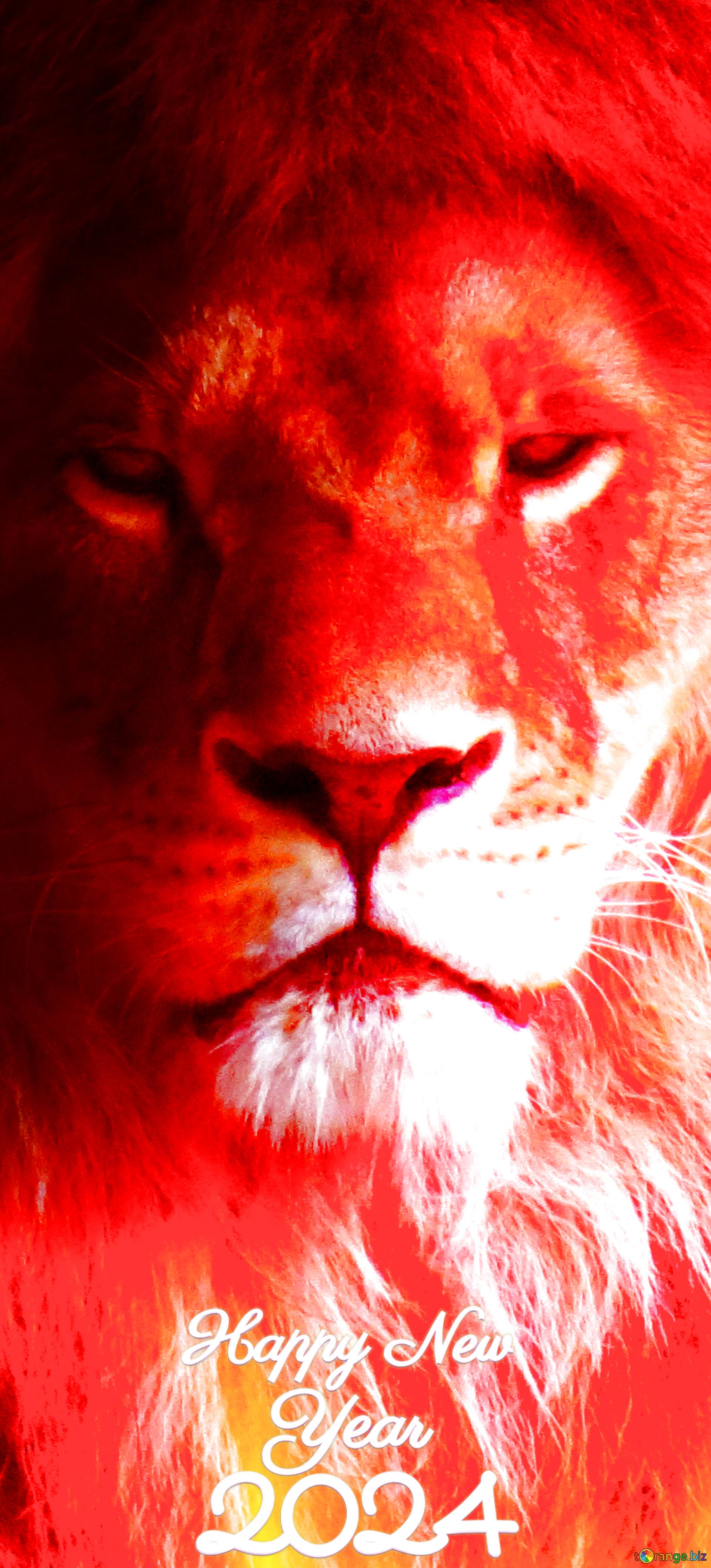 Download free picture A Fire lion Happy New Year 2022 vertical banner  background on CC-BY License ~ Free Image Stock  ~ fx №222487