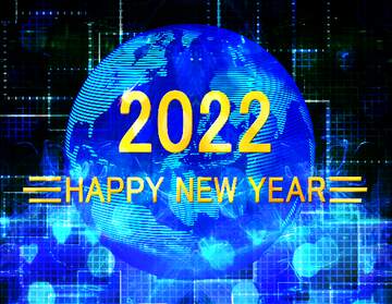 FX №222240 2022 Technology background tech abstract happy new year  symbol planet world earth