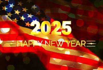 FX №222159 American Flag 2025 happy new year background