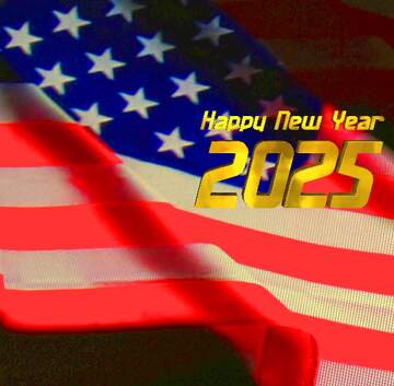 FX №222157 American Flag dark background Happy New Year 2025