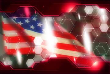 FX №222158 American Flag Technology background Red