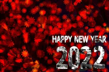 FX №222549 Background red  snowflakes Happy New Year 2022 Technology metals pipe text